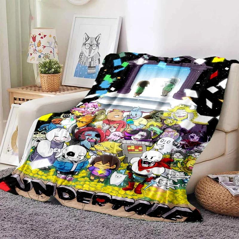 Funny U-Undertale Sans 3D Print Blanket Super Soft Warm Fleece Throw Blanket for Underground Legend Game Sofa Bed
