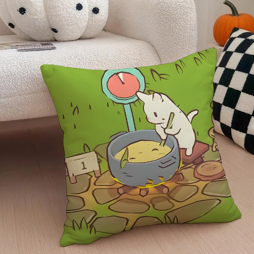 fresh aesthetic CCatsSoup Cushion Cover Throw Pillow Cover Hidden Button Durable Polyester Chair Cushion