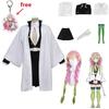 Disfraz de Anime de Halloween Kanroji Mitsuri Cosplay Halloween Mujer Adulto Ropa Niños Peluca Uniforme Disfraces Para Mujeres