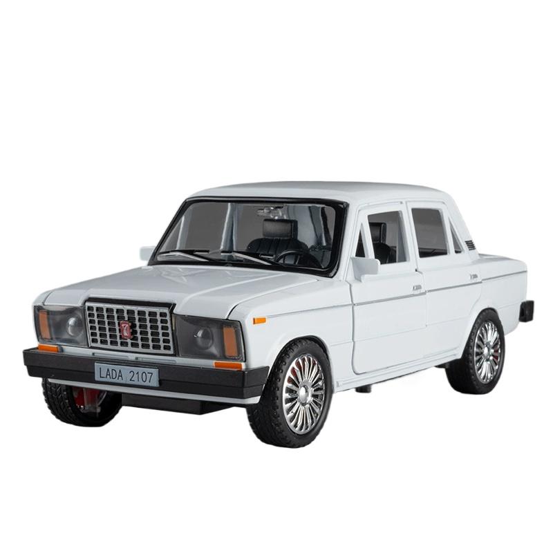 

1/18 LADA 2107 Сплавная Машина Литые Модели и Игрушечные Транспортные Средства Металлическая Игрушечная Модель Машины Звук и Свет Откат Коллекция Детская Игрушка белый