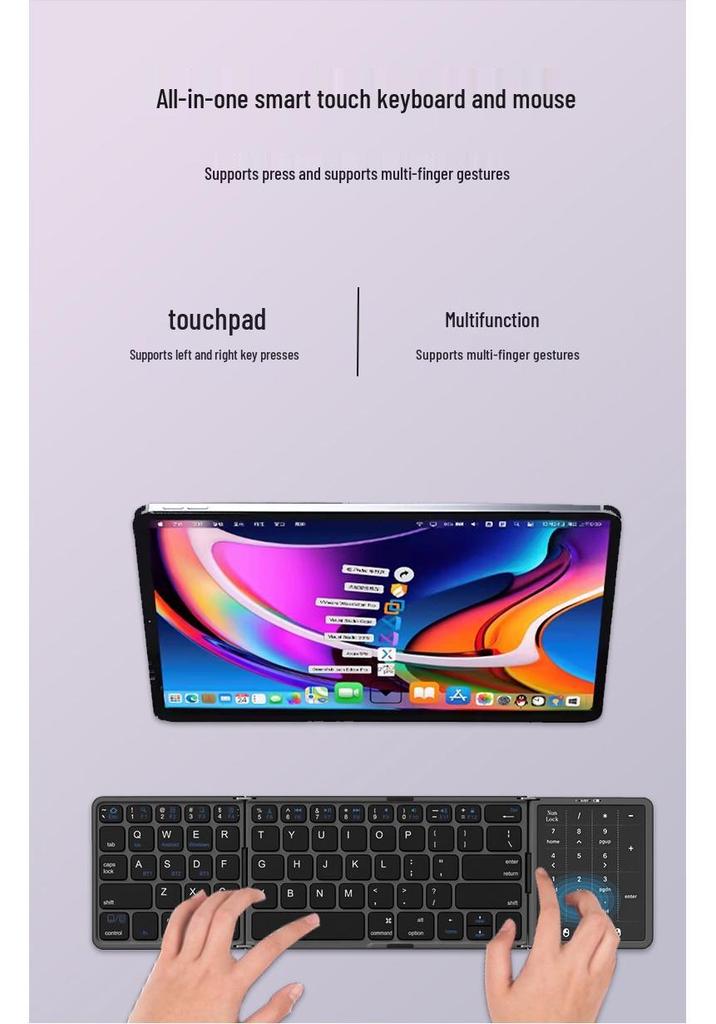 Universal Portable Bluetooth Touch Keyboard for Tablets (Three-System)