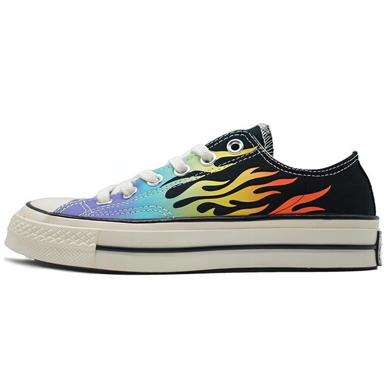 

Converse 1970s Chuck Taylor All Star Round-toe Lace-up Low-Top Canvas Shoes Unisex Flame Black 39