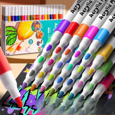 12-80 barev Akrylové fixy Sada kamenů pro děti Sada per na kámen Keramické sklo Dřevo Manga Art School Potřeby