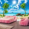 Wallpaper 3d Beautiful Palm Beach Seaside Landscape Photo Wall Papers Living Room Tv Sofa Bedroom Backdrop Mural
