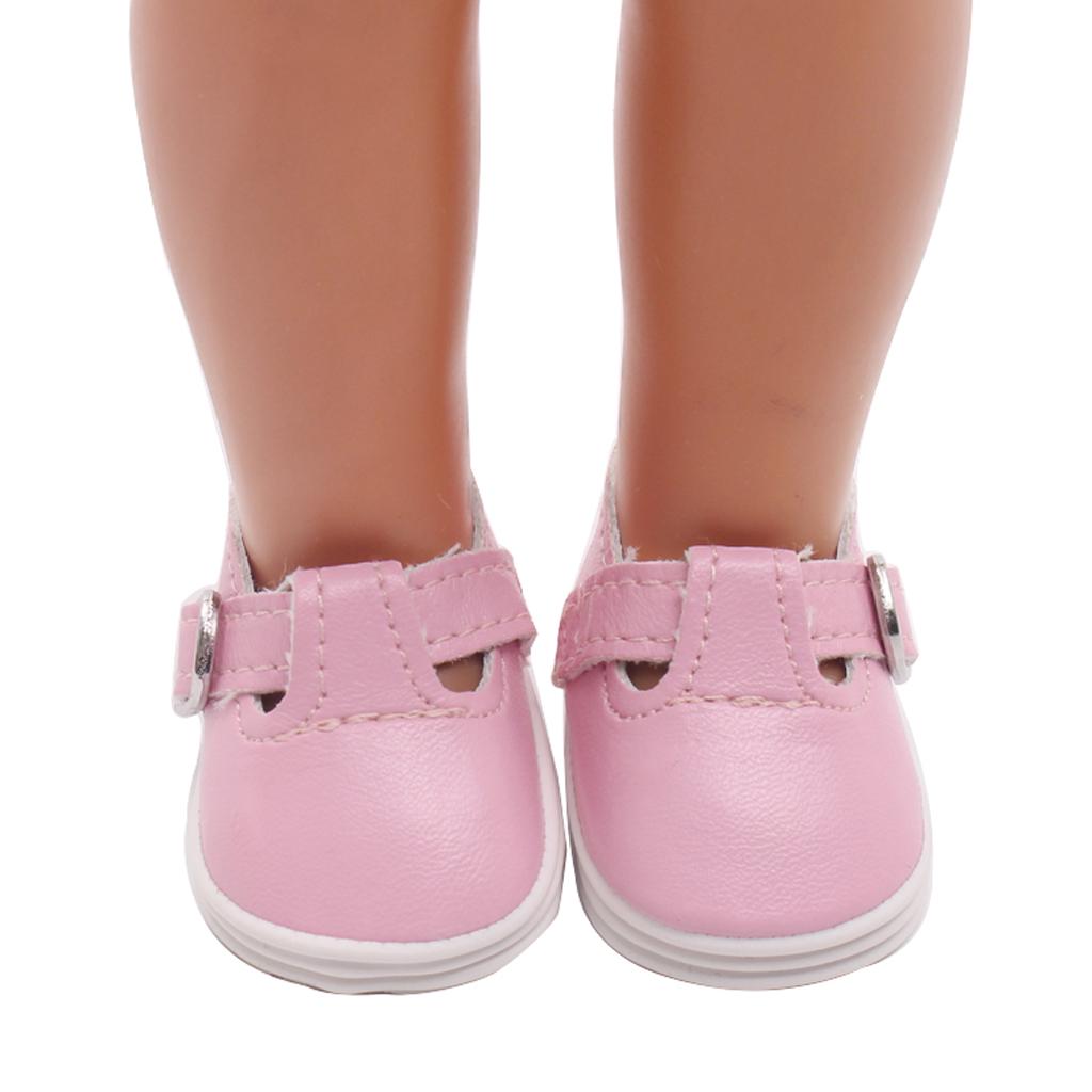 2 Pairs of PU Leather Sneaker White Shoes for Mellchan 14.5/" Doll Dress Up
