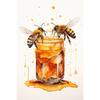 Fresh Bees Collecting Honey And Canned Honey Poster Print Wall Art Pictures Canvas Painting Living Room Bedroom Home Decor Gift