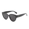 3pcs Women's Large Round Frame Sunglasses Black Advanced UV Resistant Sunglasses Tourism Photography Decorative Glasses