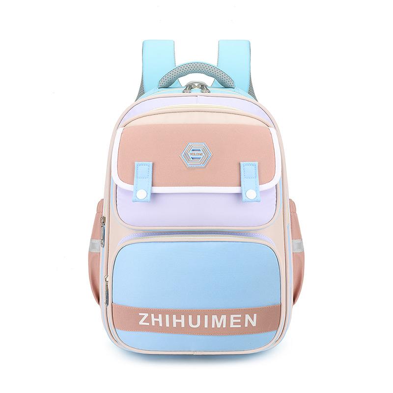 New Fashionable Contrasting Color Backpack, Primary School Bag, Large Capacity Children's Backpack, Men's and Women's School Bag