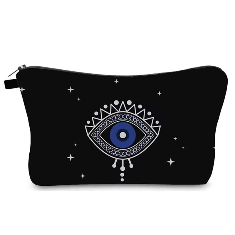 1Pc Evil Eyes Printed Makeup Bag Portable Women Travel Storage Bag Cosmetic Bag Waterproof Toiletry Organize Cosmetic Bag