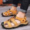 fashion Genuine Leather Men Shoes Summer New Large Size Men's Sandals Men Sandals Fashion Sandals Slippers Big Size 38-47