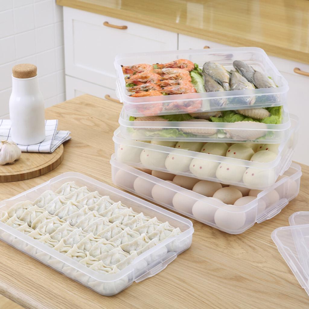 Refrigerator Fresh-Keeping Storage Case Four Layers Dumpling Box Organizer Refrigerator Fresh-Keeping Storage Case Four Layers Dumpling Box Organizer