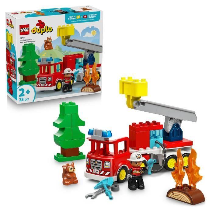 LEGO DUPLO Ma Ville 10473 Le Camion de Pompiers - Jouet Éducatif Garçon ou Fille des 2 ans