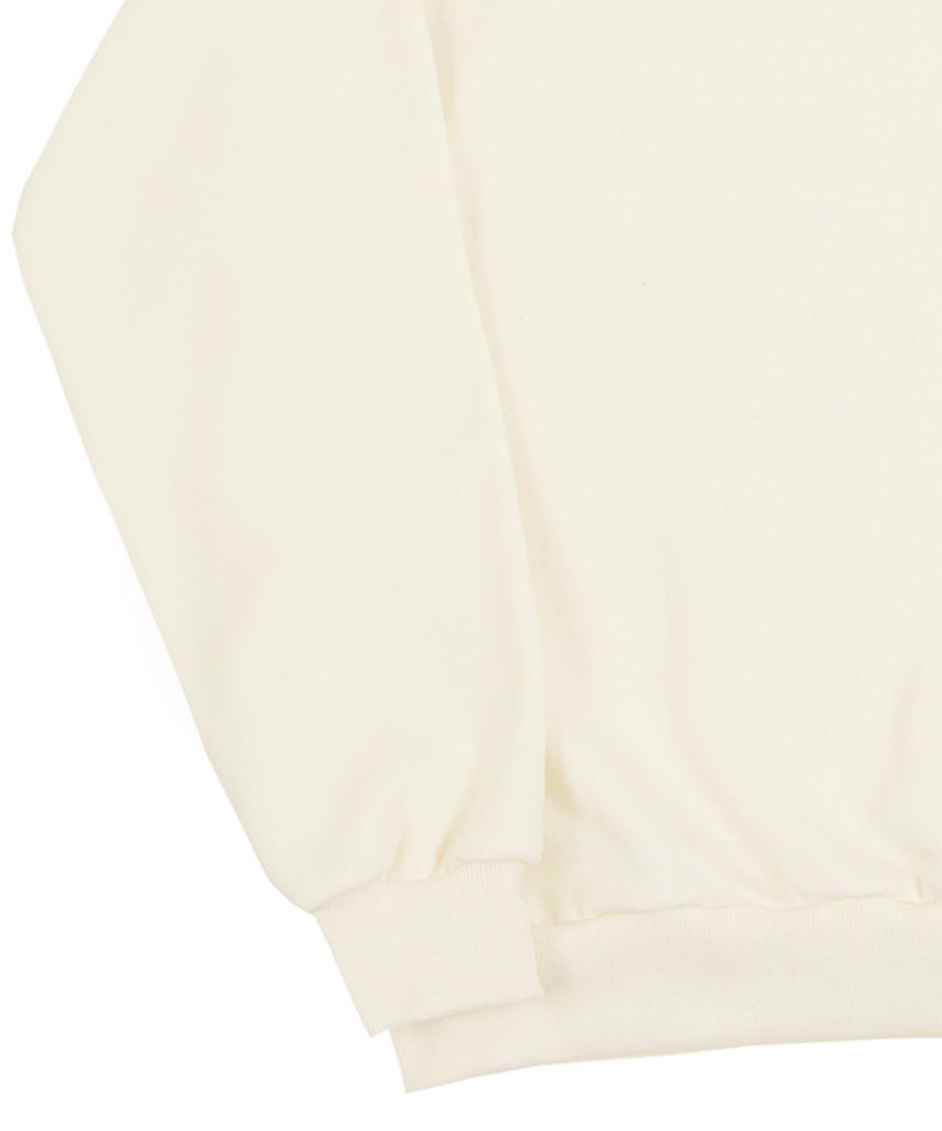 GRAVER [Unisex] Puppy Face Small Drawing Smile Sweatshirt_Cream/Blue Logo