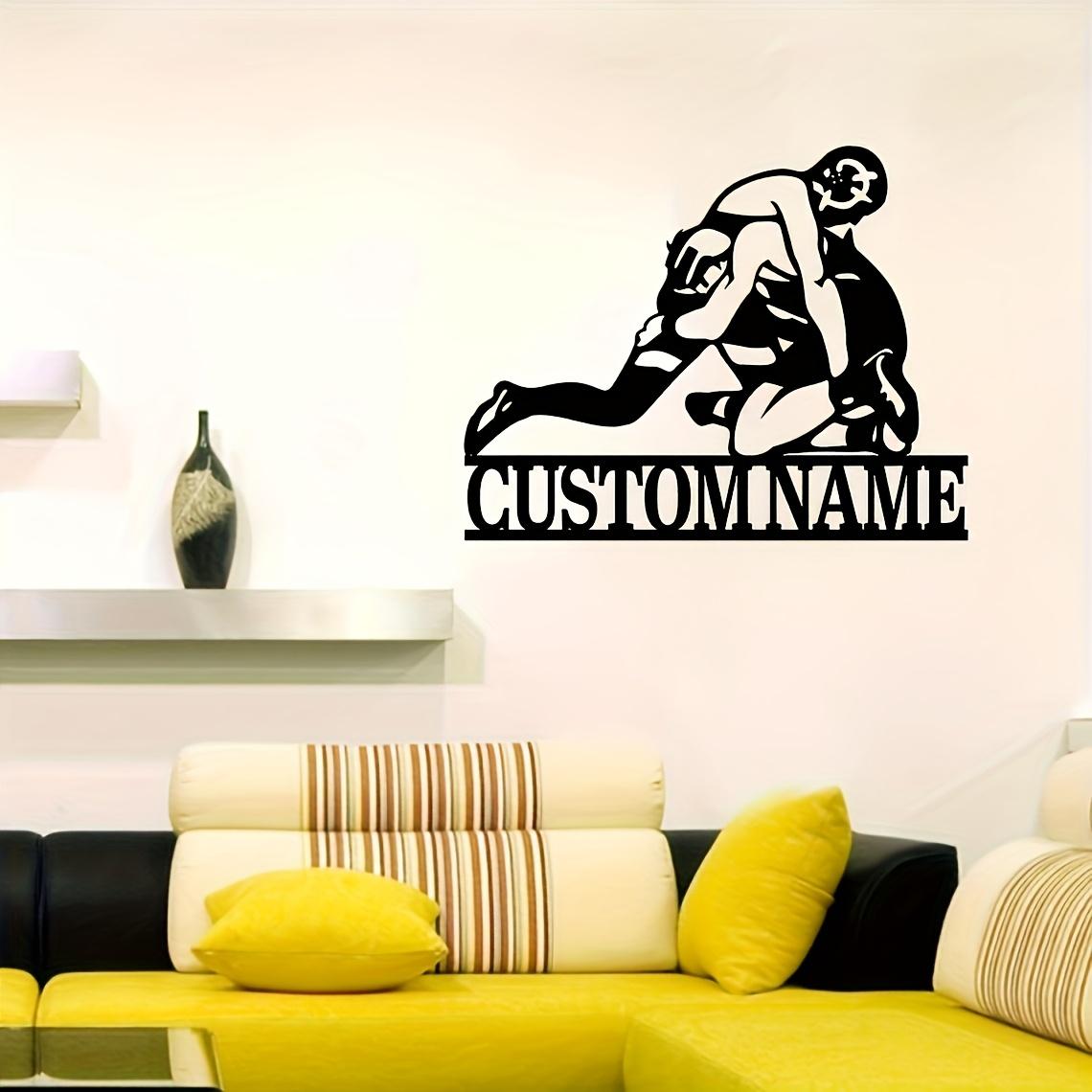 Black Metal Boxing Wrestling Wall Decor Personalized Name Address Number Gift