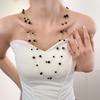 Elegant Multi-Layer Black Crystal Bead Necklace for Women