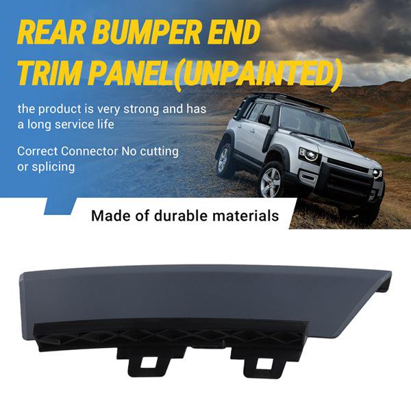 LR132633 fits the right rear bumper trim of the 2020 Land Rover Defender. CHRIS