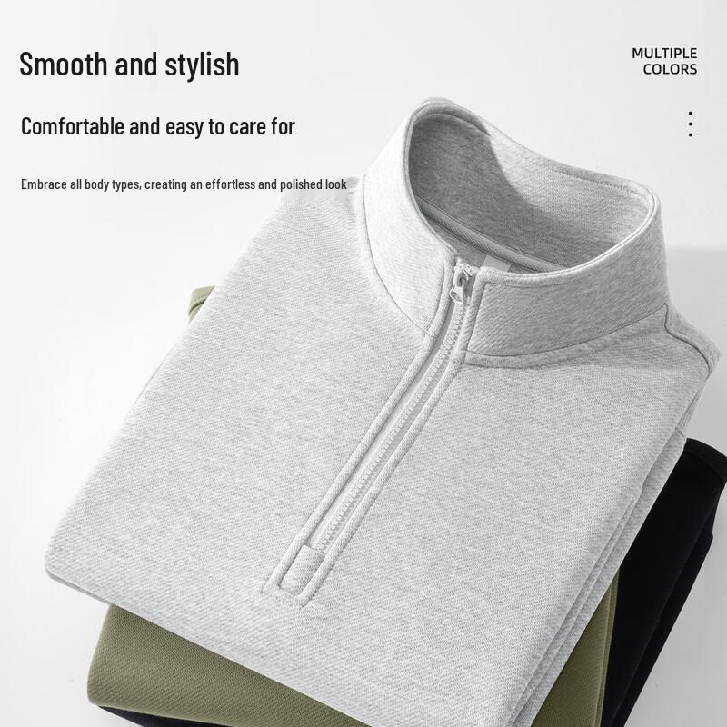 JEANSWEST LIFE Men's Loose Fit Half-Zip Pullover Sweatshirt