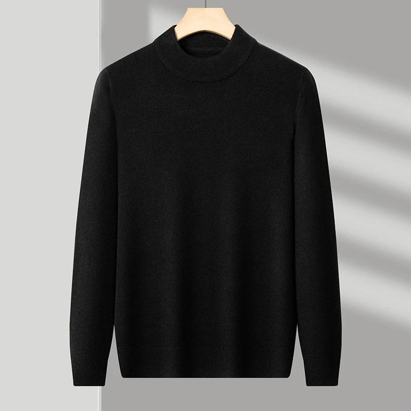 Half Turtleneck Knitwear Sweater Autumn/Winter Neck Sweatshirts Solid Color Pullovers Man Casual Mens Clothing