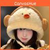 Plush Yellow Duck Beanie Hat For Women Winter Thermal Headwear Ear Coverage