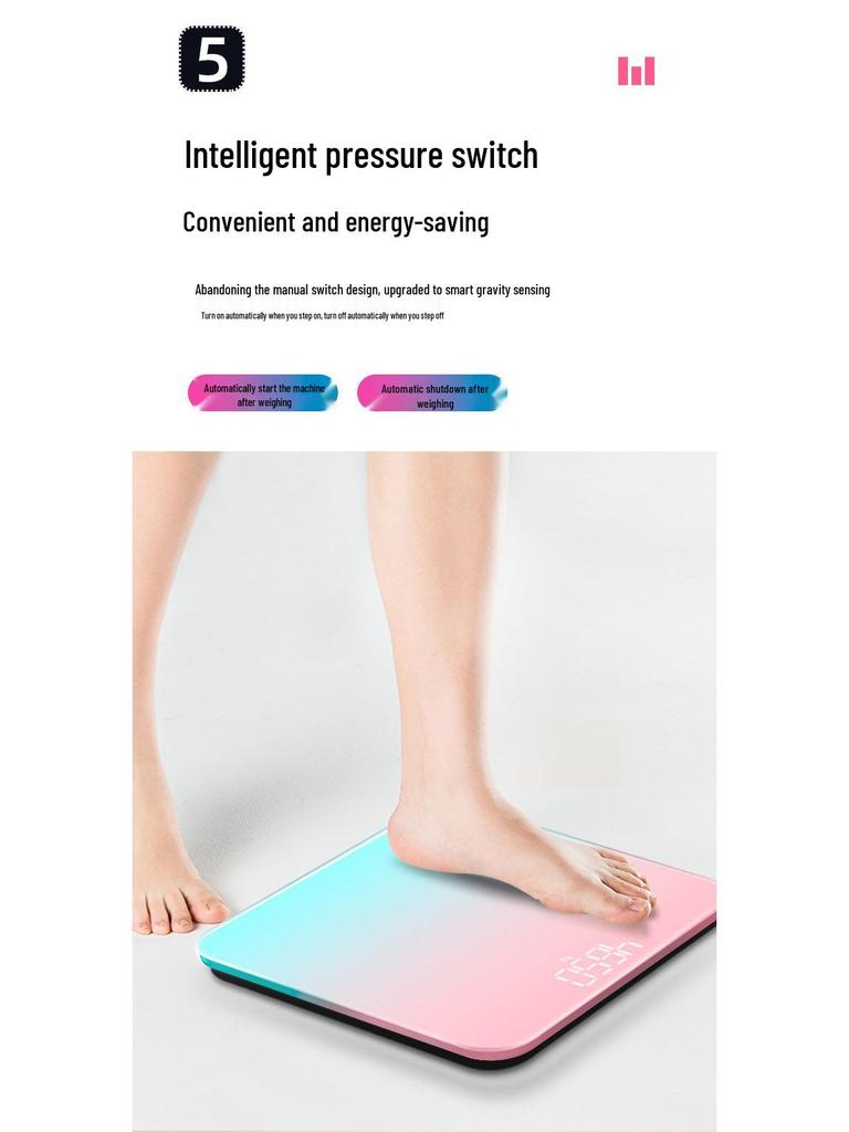Baolan Gradient Smart Electronic Bathroom Scale - Compact, Accurate Body Weight Scale for Adults