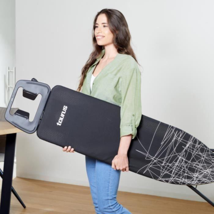 Table à repasser Taurus Argenta Black avec 3 positions de hauteurs jusqu'à 81cm