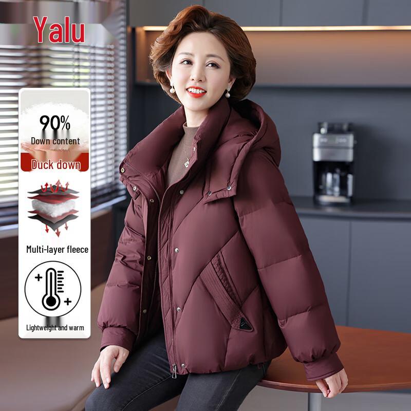 Yalu Women's 90% Down Detachable Hood Winter Jacket