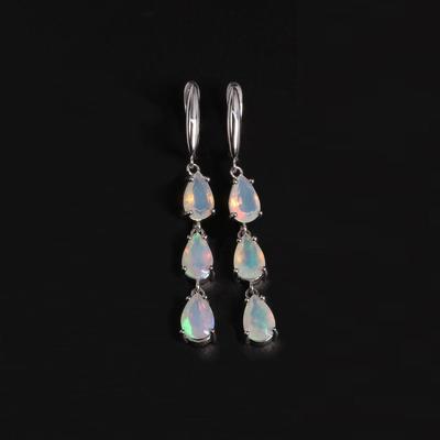 Orecchini con opale colorato naturale in argento sterling 925, pietre preziose meravigliosamente vere, gioielli squisiti progettati per le donne