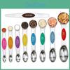 Stainless Steel Magnetic Measuring Spoon Set With Gradations For Baking And Cooking