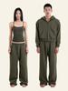 Deoineoseu Wide Leg Sweatpants (Khaki Green)