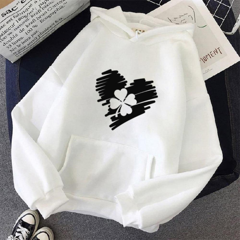 Letter Printed Hoodie Autumn and Winter Sweater Neutral Women's Casual Versatile Fleece Hooded Sweater Long Sleeve Clothing