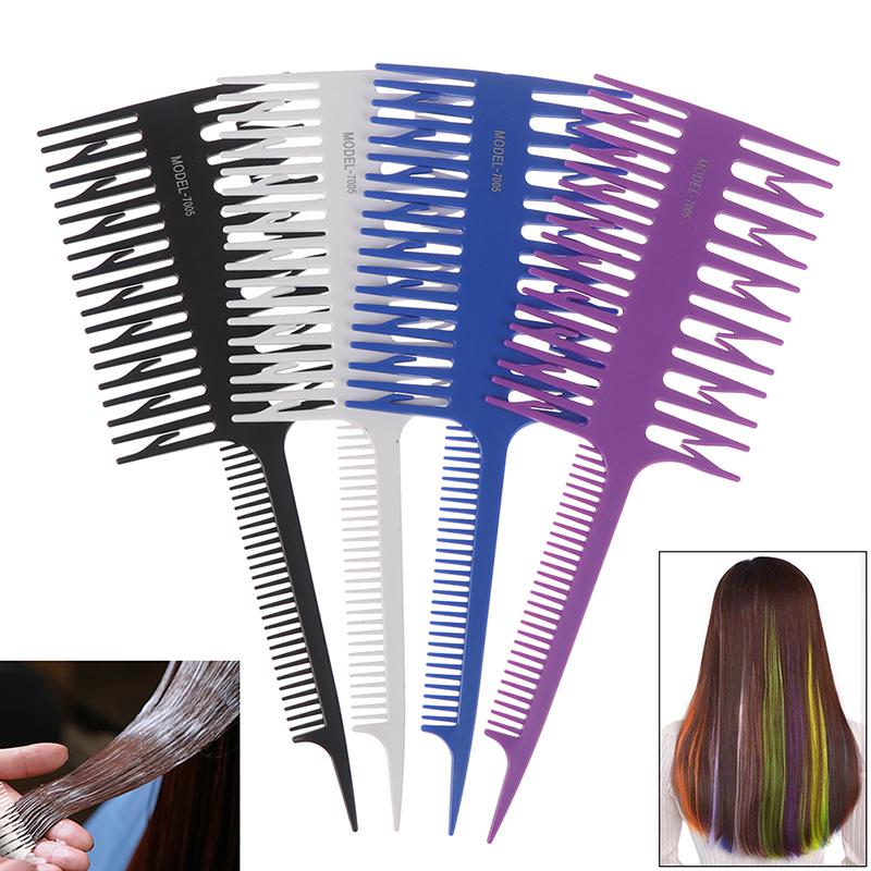 Fishbone Art Highlighting Comb Three-Sided Pointed Tooth Hair Dye Brush Comb