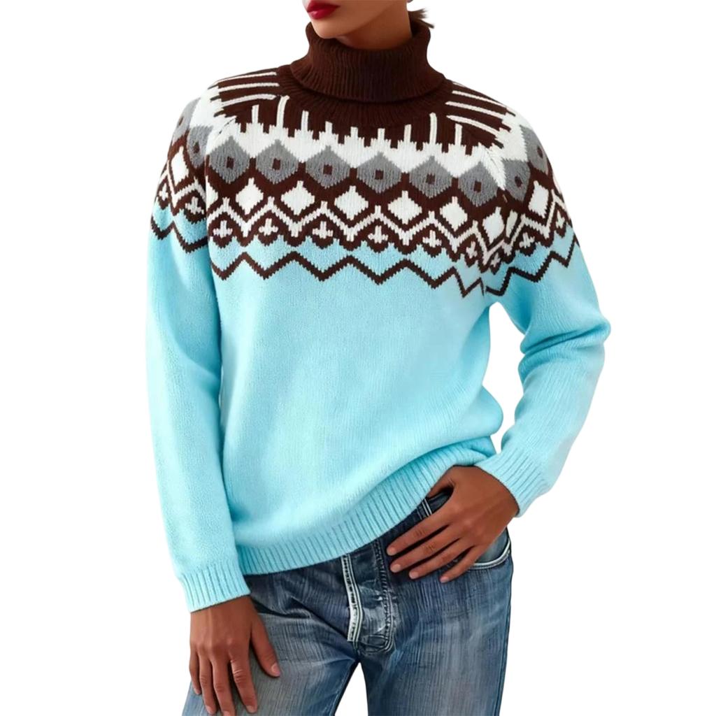 Women's Fashion Sweater Round Neck Loose Crewneck Long Sleeve Knit Top