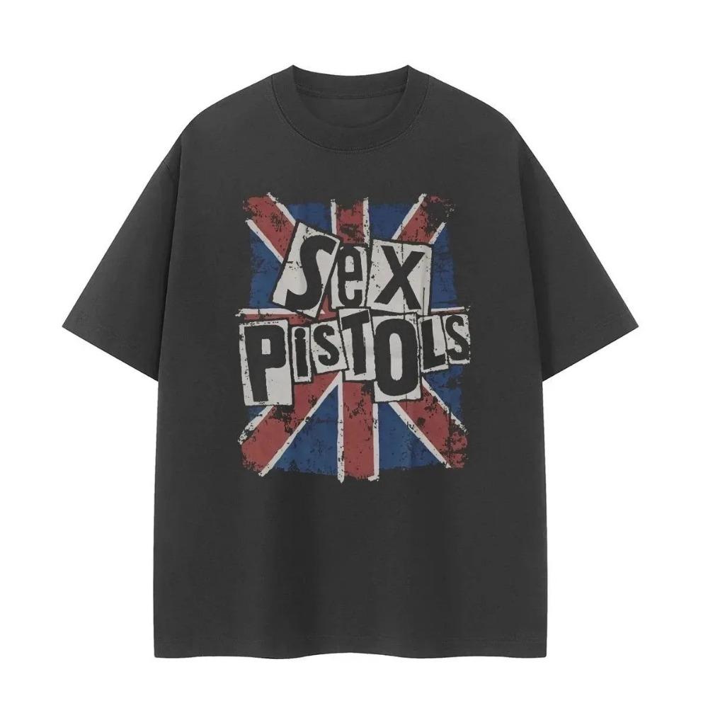 British Punk Rock Band Sex Pistols Classic Poster Print T-Shirt Women Men Summer New Style Loose Cotton Street Y2K Top