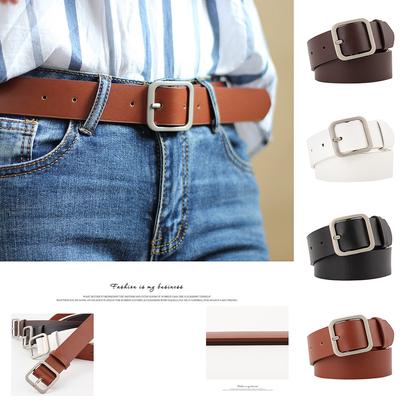 New Ladies Belt Square Buckle Fashion Trend Wild Decorative Belt