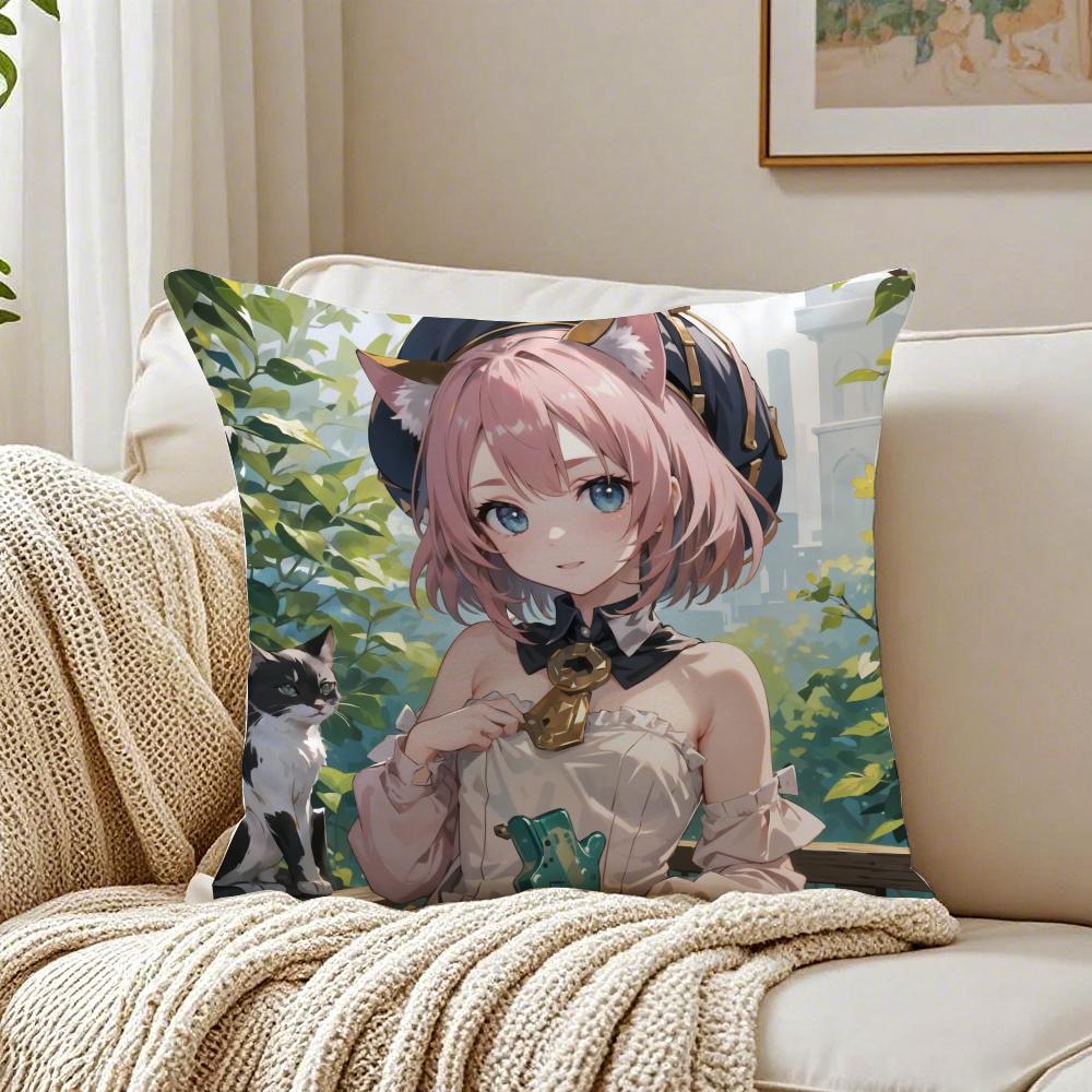 

Genshin Impact Role DionaBeautiful Cushion Cover Pillowcase Antidustmite living Room Sofa Decor Cushion Room 30X30cm