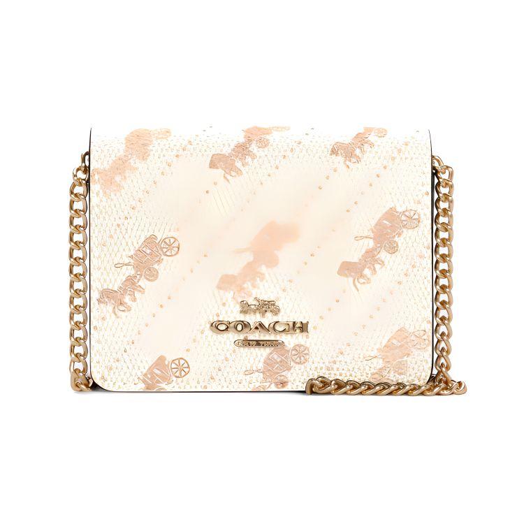 

Coach 10 Carriage Print Chain Coated Canvas Mini Shoulder Crossbody Wallet Women bags Cream C4477-IMM6H Basic Set (Bag+Dust Bag)