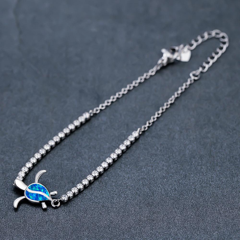 New Personalized Platinum Blue Australian Treasure Single Turtle Drawstring Bracelet with Simple Temperament and High End Accessories