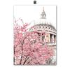 Pink Paris Building Car Cherry Blossom Rose Wall Art Canvas Painting Nordic Landscape Posters Prints Pictures Living Room Decor