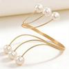 Metal Adjustable Open Pearl Baroque Style Bracelet for Bride