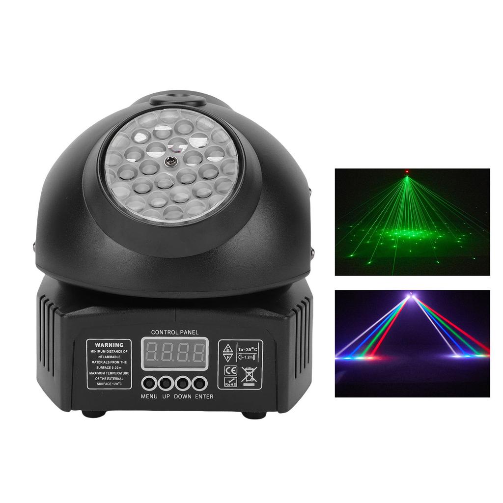 36W Stage Moving Head Light, 6 LED Bulbs 2 Rotating Lenses 11 Channels Sound Activated Stage Light, for DJ Party KTV Wedding Outdoor