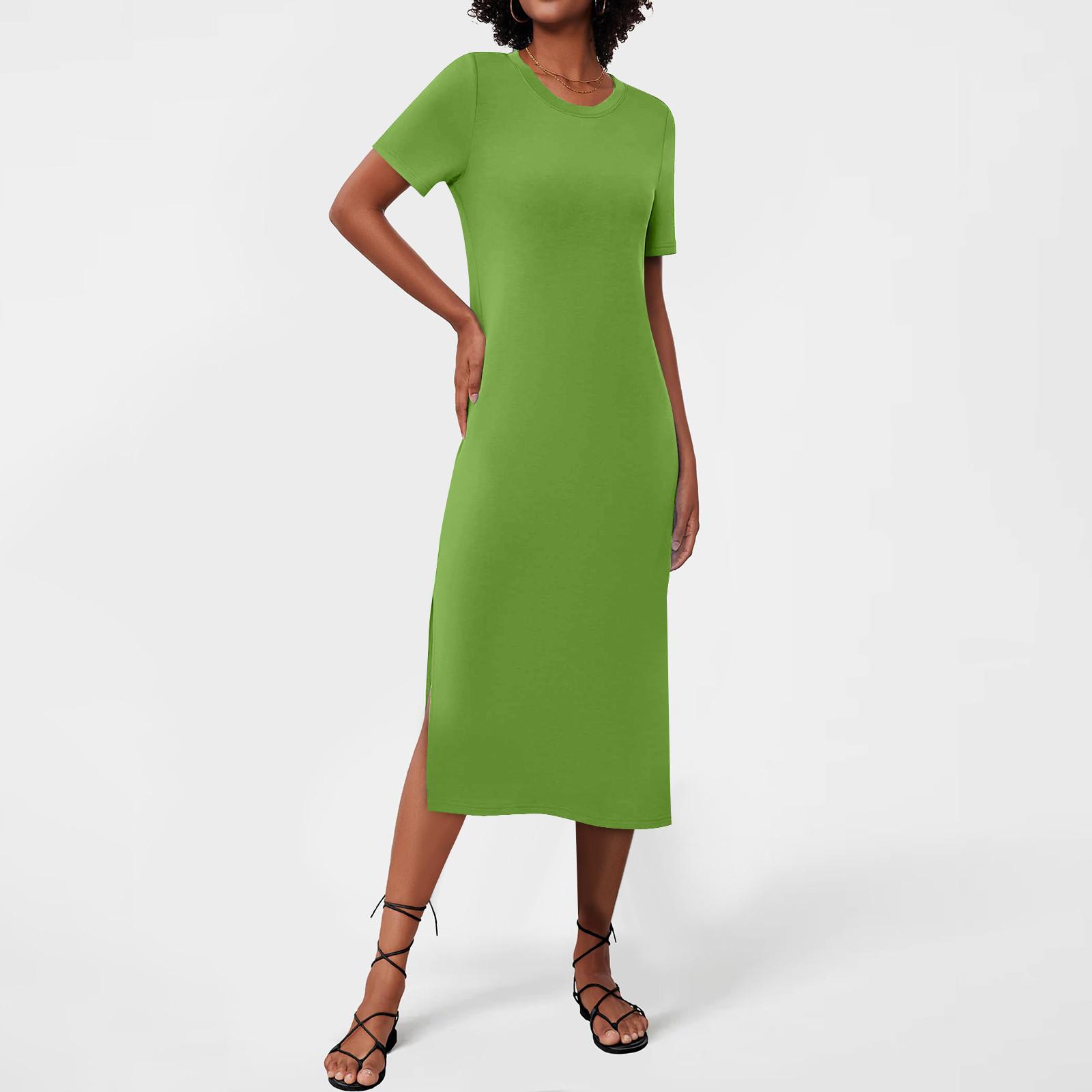 Женские струящиеся платья Женские летние платья Повседневные длинные платья с круглым — фото 7