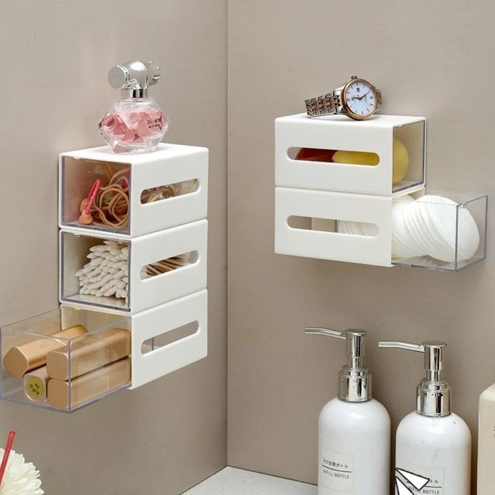 Space Saving Pull-Out Case Drawer Style Hair Ties Clips Holder Durable Storage Box Bathroom