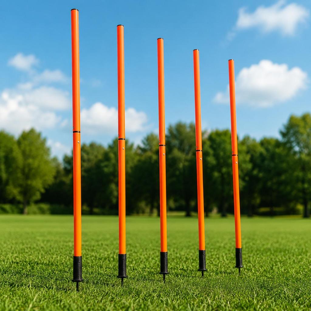 5 Pieces PVC Training Marker Pole Sturdy for Obstacle Courses, Sports Teams