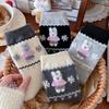 Warm Thickened Stockings Lock Warm Flocked Wool Cartoon Socks Mid-Leg Socks Cashmere Cute Bunny
