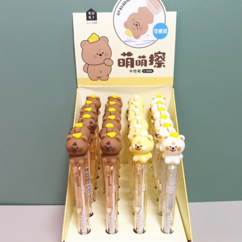 Cute Bear Ballpoint Gel Ballpoint Fine Indigo Set of Stylish Bear Animal Cute Writing Ballpoint Easy to Write School Present Pen, Pen, 0.5mm Line,