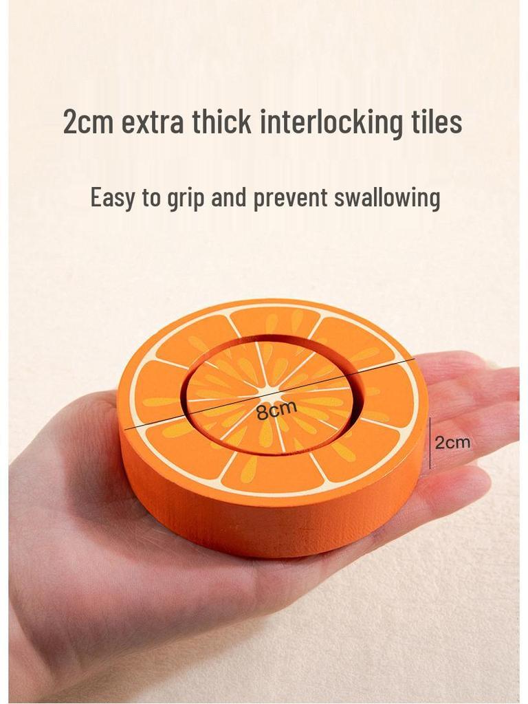 Kids' Wooden Fruit Color Sorting Plate & Bead Clamping Educational Toy for Sensory Training