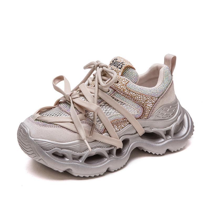 Fashion GKTINOO 2025 Spring New Genuine Leather Sneakers Casual Sports Shoes Round Toe Lacd-up Retro Versatile Women's Flat Shoes