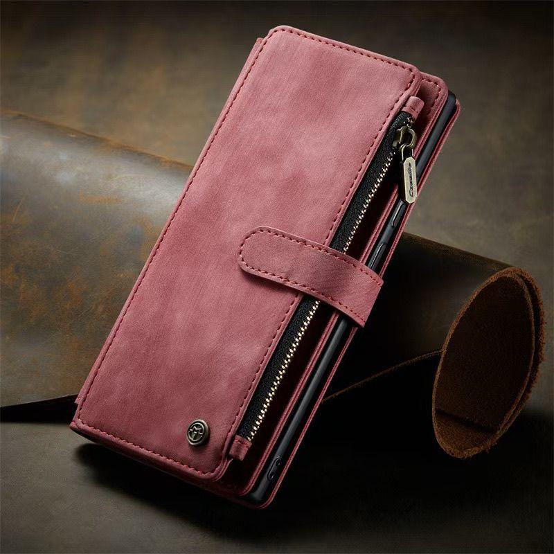 Wallet Phone Case for Samsung S25Ultra- Zipper Leather Multi-Functional Shockproof Card Holder Full Cover on Samsung S25/S24/S23/S22/S21/Ultra/Plus