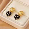 Ankara red love pearl earrings women's ins niche unique temperament elegant and versatile New Year's polka dot earrings women
