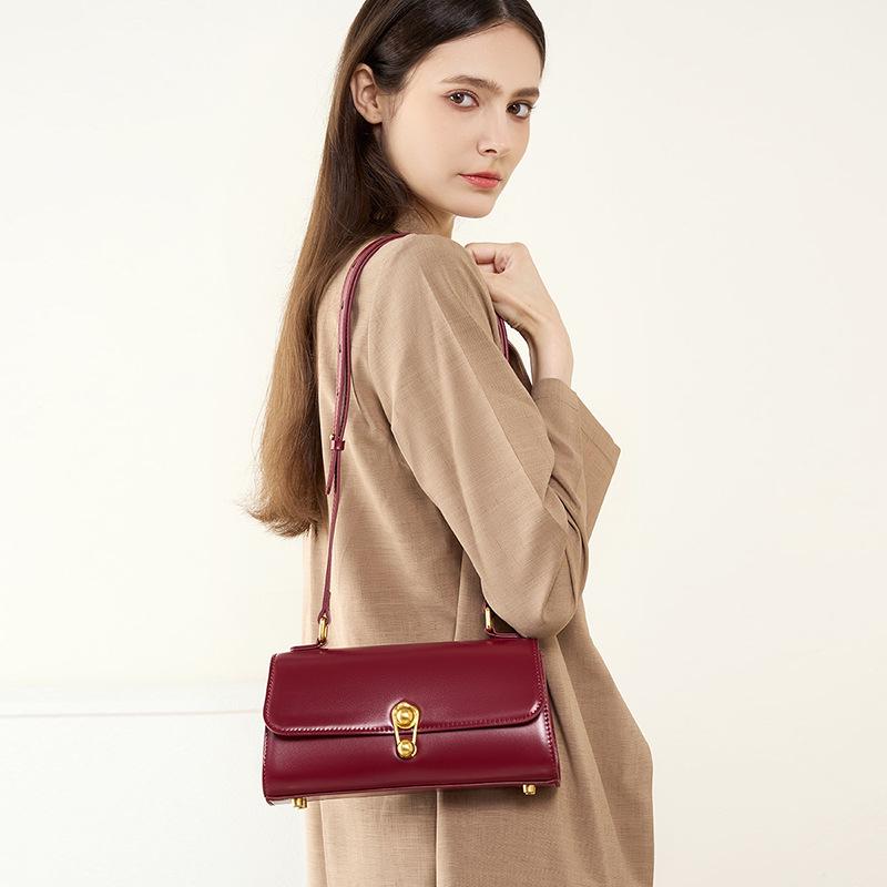 2025 Women's French Baguette Bag: Genuine Leather Crossbody Underarm Bag for Spring/Summer